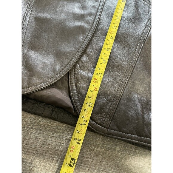 Vintage Dakota Women’s Jacket Size S 100% Genuine Leather Brown Button Down - Picture 4 of 10